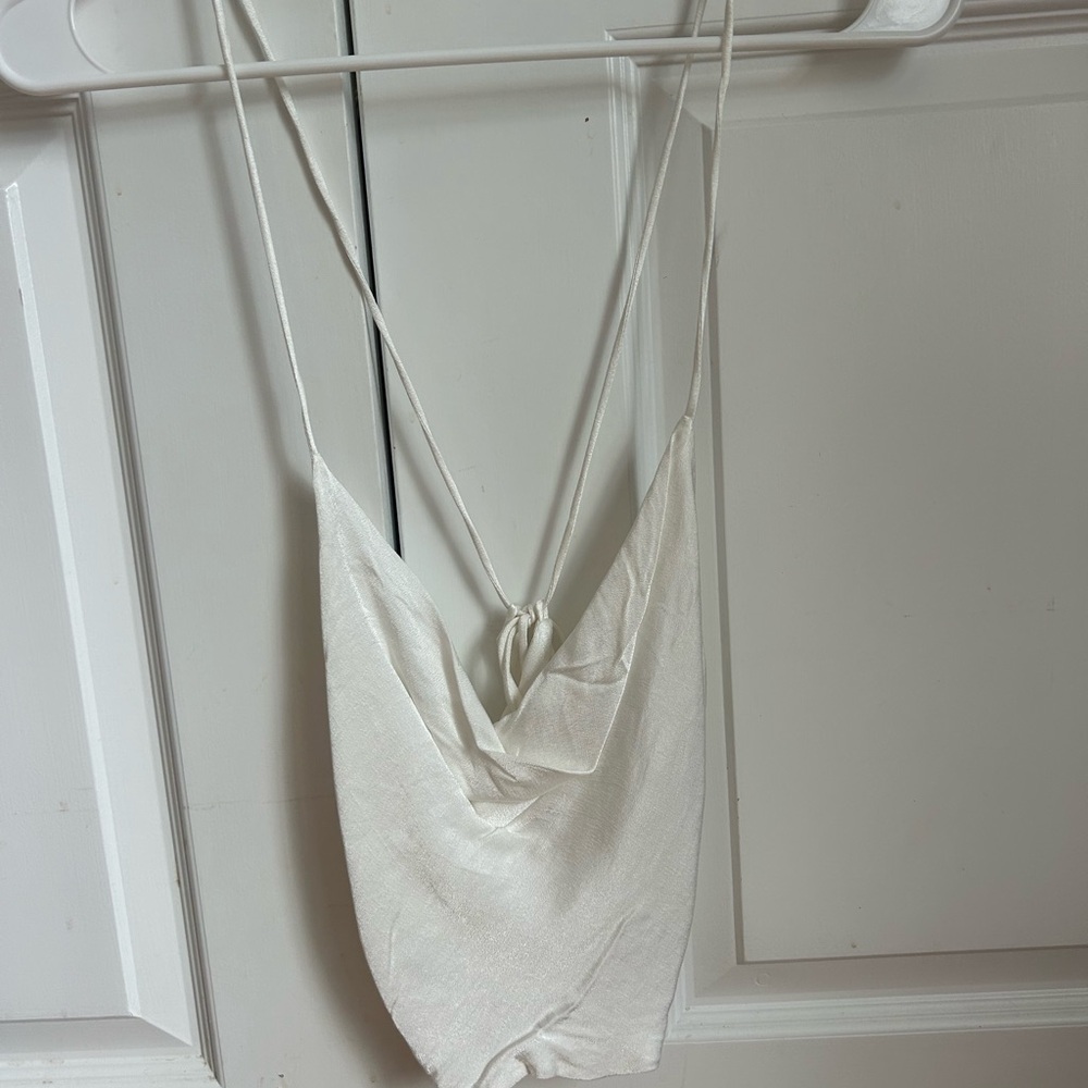 Zara White Satin Top